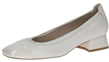 CAPRICE Damen Pumps aus Leder Kleiner Absatz, Weiß (Offwhite Comb), 39 EU