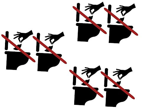 ANDRESLAD 6fogli Adesivo Per Toilette Con Messaggio Di Divieto Di Gettare Segnale Per Bagno Rimovibile e Facile Da Applicare Per Ambienti Pubblici e Privati