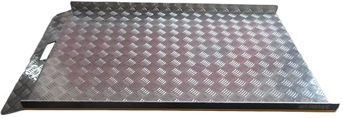 WORHAN Rampe de Seuil Trottoir Passage Franchissement Rigide pour Fauteuil Roulant Chargement Plateforme Hauteur Surface Antidérapante Aluminium Anodisé CR4