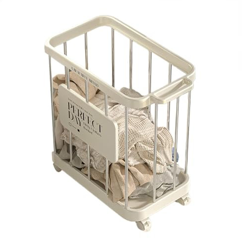 Cestino per vestiti sporchi, cestino portaoggetti per vestiti sporchi, organizer per bidoni della spazzatura portatile con ruote, cestino per biancheria sporca, cesto per biancheria arrotolabile,