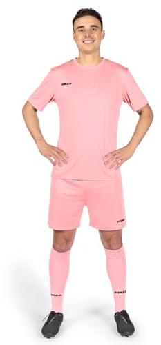 FORZA Herr Classic Football Kit | Kortärmad topp, shorts och strumpor - flera färger och storlekar, Rosa, M