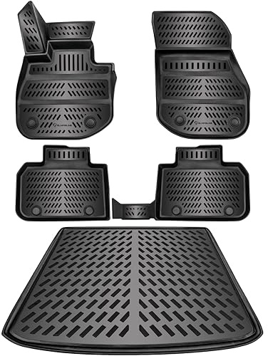 ELMASLINE 3D Gummimatten & Kofferraumwanne Set für BMW X1 U11 (2022-2026) | Passt nur in xDrive 25e & 30e | Zubehör Fußmatten Kofferraummatte