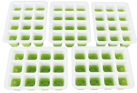 5 Datorer Återanvändbara Diskmaskin Safe Seed Starter Kit, Silikonplantor för Att Starta Växtfrön med Flexibel Vegetabilisk Blomma Inomhus Odla Kit Djupt Rotade Plantor Gröna