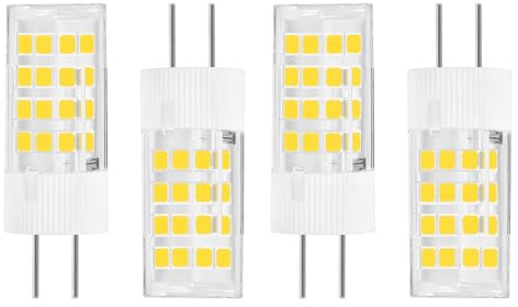 KUNKA GY5.3 LED Birne, Bi-Pin-Sockel-Glühbirne, 12V-24V DC/AC, für Landschaft und Innenbeleuchtung (Warmweiß 3000K, 4er-Set)