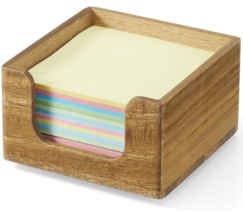 CMLKLZD Sticky Note Holder, Acacia Wood Note Dispenser for Office Desk Accessories, Self Stick Note Pad Holder, Memo Pad Holder Dispenser Organizer for School Office Desk Supplies