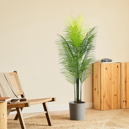 BLAINE | Palm 160cm | Dekorativa konstväxter | Stor konstväxt | Konstväxter för inom- och utomhusbruk | Realistisk dekorativ konstväxt för hemmet