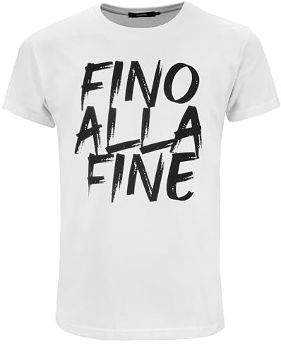 Juventus - T-Shirt Fino alla Fine, Prodotto Ufficiale, Maglietta da Uomo, Bianca, XL