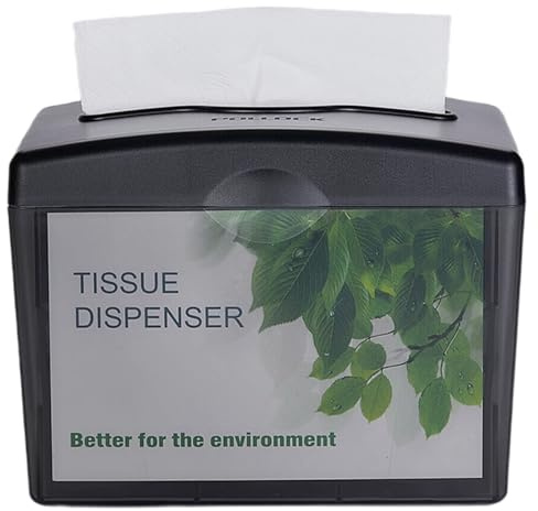 Pollock Dispensador de servilletas de sobremesa, Dispensador de Toallas de Mano, Dispensador de Papel Secamanos, Gran Capacidad, para Cocina, Baño, Hotel, Oficina, Restaurante, Transparente Negro