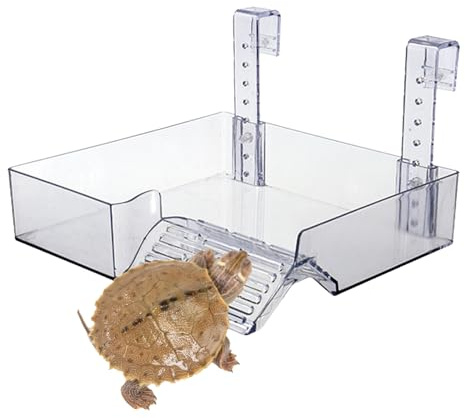 Area Per Crogiolarsi Tartarughe - Rampa Galleggiante Regolabile In Altezza, Piattaforma In Acrilico Trasparente, Nascondiglio Per Rettili | Dock ?er Tartarughe, P?er Acquario Con Rane Anfibi E ?artaru