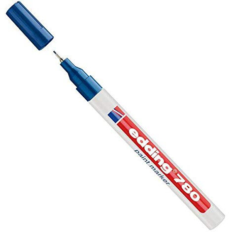 Economy Pack Glossy edding 780 Paint Marker Pen Fine 0.8 mm 8 Colours to Choose From, blue, fein