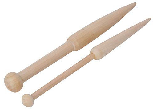 HEEPDD Bastone di Legno di faggio, 2 Pezzi Bobina Strumento di Tessitura Artigianale Fai da Te, Asta Corta per Sciarpa Maglione Tessuta arazzo Naturale Lana Singola Te