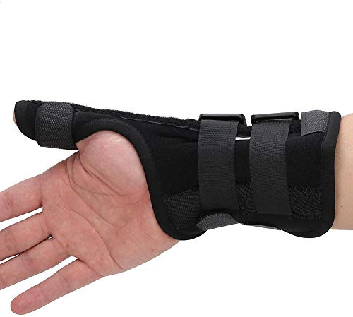 Soporte de Muñeca para Dormir, Férula de Aleación de Aluminio Soporte de Recuperación de Esguince de Muñeca Protector de Soporte de Pulgar Soporte de Presión Elástico para la Mano Derecha Soporte(M)