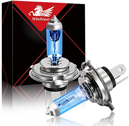 WinPower HS1 35 / 35W 12V Motorrad Halogenscheinwerfer 5000K Warmweiß Superhelle Fernlicht Abblendlicht Doppelscheinwerfer Lampe Glühbirnen, 2 Stück