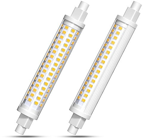 Luxvista 15W R7S 118mm Lampadina LED, Equivalente 150W R7S Lampada Alogena, Bianco Caldo 3000K J118 J Tipo Proiettore Super Luminoso Angolo di Fascio 300°, Non Dimmerabile (Confezione da 2)