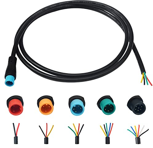 baluoqi Förlängningskabel 2/3 stift, 4 stift, 5 tum/6 stift, vattentät, kontakt med en enkel kontakt, DIY Ebike Line för elcykelljus, rotting/ebrake/display e-cykeldelar