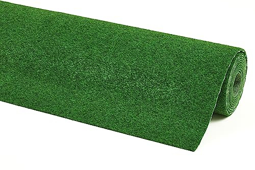 Misento Kunstrasen Outdoor mit Noppen - wetterfest und pflegeleicht - geeignet als Balkon Teppich oder Rasenteppich Outdoor - einfach zu verlegen 100 x 200 cm Grün