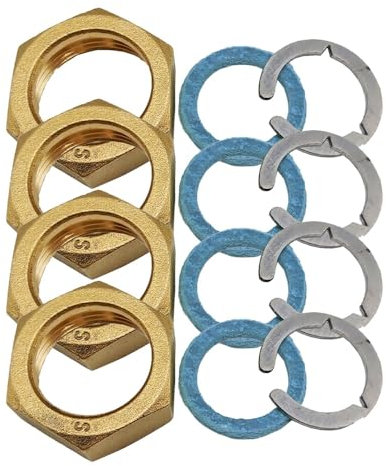 4er-Set 1 Zoll Überwurfmuttern DN20 Edelstahlwellrohre + Segmentringe + Einlegeringe bis 260°C