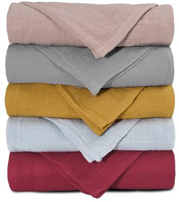 Musselintücher für Baby-Musselinquadrate, Spucktücher Baby,Wickeldecken für neugeborene Jungen und Mädchen, 5er-Pack atmungsaktive und Mullwindeln Spucktücher Wickeltücher für Kleinkinder 002