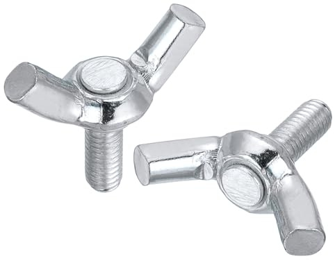 sourcing map 5pcs M4x10mm Wing Butterfly Screws Bolts, Wing Bolt Thumb Hand Screws, Carbon Steel Butterfly Screws