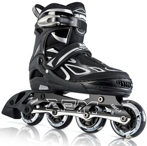 2PM SPORTS Adjustable Inline Skates for Kids Girls Boys | Light-up self-powered wheels, 82A PU, ABEC-7 bearings, aluminium frame, triple secure closure, smooth ride