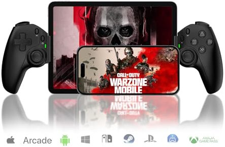 arVin Mobile Gaming Controller for iPhone/iPad/Android/Tablet(5-11inch)/Switch/PS4/PC, Replacement for PS Portal,Wireless Gamepad with Hall Effect Joysticks/Hall Trigger/Turbo