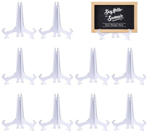 OUDQFCJ Plastique Transparent chevalets ou Plaque de Support pour Photos ou Autres Articles sur Les Mariages, décoration de la Maison, Anniversaires, des Tables (Lot de 10) Claire 3 inch