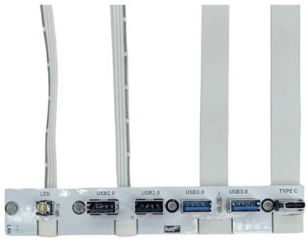 5 Port USB PC Front Panel Bracket 2xUSB3.0 2xUSB2.0 1xUSB C 20G With LED Switches Bracket For PC Case Desktop Chassis USB C Front Panel For Desktop Chassis