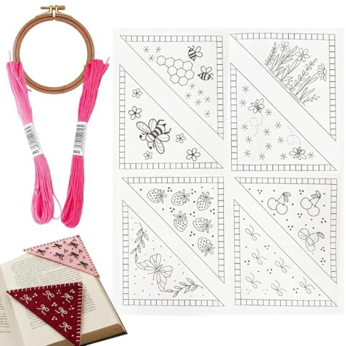 Gör-det-själv-kit kreativ fritid bokmärke på vår och sommar tema | Handgjorda filtbokmärken gör kit akvarellmålning bokmärke läskrok för