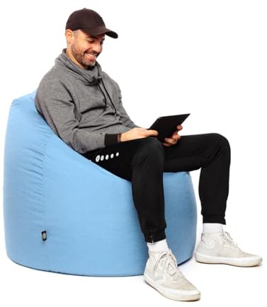 PATCH HOME Patchhome Sitzsack Tropfenform - Hellblau für In & Outdoor XXXL 480 Liter - mit Styropor Füllung in 25 versch. Farben und 3 Größen