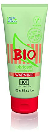 HOT BIO Lubricant Warming Glide, Biologisches & veganes, wasserbasierendes wärmendes Gleitgel, 100ml