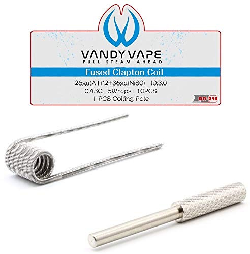 VandyVape Coils Nichrome, KA1 Kanthal, SS316L MTL RBA (Nr.04 - Fused Clapton - 0.43)