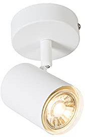Qazqa - Smart Spotlight Ceiling White incl. WiFi GU10 Light Source Adjustable - Jeana- - Modern - LED GU10 | 1 Way Light - Steel Surface-Mounted spotway Light - Suitable for Kitchen I Bedroom I