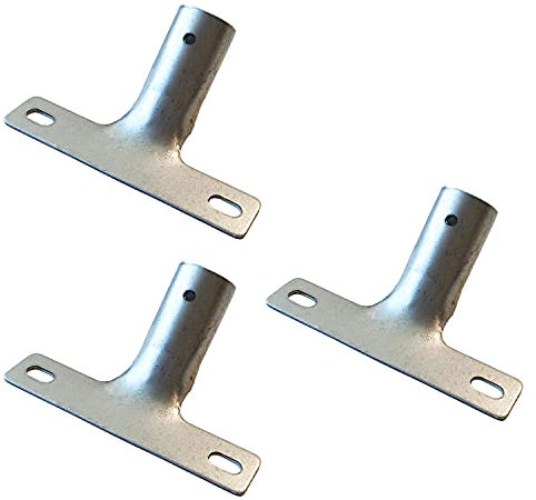 3 Stück Metallstielhalter für Besen, Stielhalter für Besenstiele bis ø 23,5 mm, Besenstielhalterung Set (3 Stück, enden geschlossen) - MADE IN GERMANY