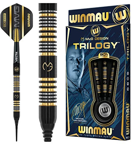 WINMAU Michael Van Gerwen MvG 23.5 Gramm Profi Softip Wolfram Dartpfeile mit Flüge und Stiele (Wellen)