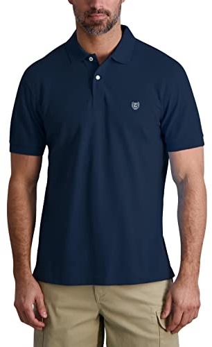 Chaps Men's Polo Shirt - Classic Fit Cotton Collared Short Sleeve Mens Golf Shirts - Casual Work Shirts for Men (S-2XL), Size XX-Large, Newport Navy