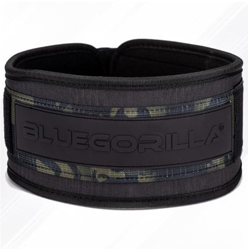 BLUEGORILLA Cinturón Lumbar Gym. Levantamiento de Pesas y Entrenamiento. Sentadillas, Peso Muerto, zancadas, Powerlifting, Crosstraining y Fitness. Parches (XL, VERDE/NEGRO)