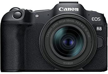 Canon EOS R8 Full-Frame Mirrorless Camera w/RF24-50mm F4.5-6.3 is STM Lens, 24.2 MP, 4K Video, DIGIC X Image Processor, Subject Detection & Tracking, Compact (Renewed) Black
