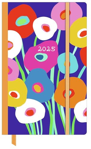 DUMONT - Dominique Vari Blossom 2025 Wochen-Notizkalender, 9x14cm, Taschen-Kalender mit Verschlussband & Falttasche, viele nützliche Sonderseiten