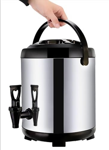 ZMIN Heiß- und Kaltwasser-Boilerspender mit Wasserhahn, 304 Edelstahl, große Kaffeeurne, isoliertes Fass, 6 l/8 l/10 l/12 l, für Zuhause, Büro, Gewerbe,B,8L