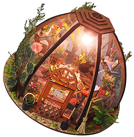 Maquette de Fleurs DIY Miniature Maison de Poupée en Bois Fait à la Main, 22 X 22 X 16 Cm, pour 14 Ans et Plus