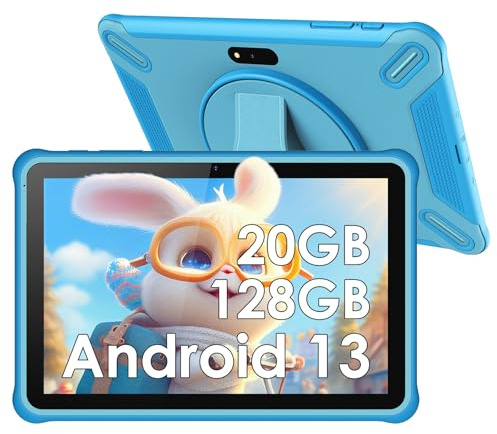 PIXPEAK Tablet per bambini 10 pollici, 36 GB di RAM 128 GB di ROM (espandibile con SD), Android 14.0, controllo genitori, schermo HD IPS, 5MP+2MP, WiFi, Bluetooth, tablet educativo (Blu)