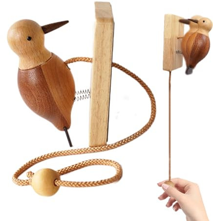 Specht Klopfspecht de porte en bois pour - Sonnette de porte pour chambre d'enfant, tour de jeux, maison de jeux, cloche, sonnette, porte d'entrée, 9 cm