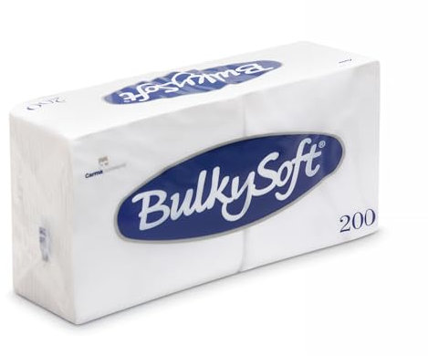 200 Pack BulkySoft White Paper Napkins – 2-Ply Disposable Serviettes 33x33cm – Soft Tissue Napkins for Parties, Events, Catering