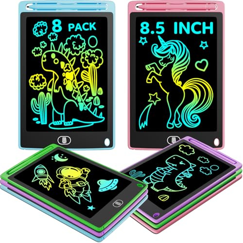 Lot de 8 Tablettes d'Écriture LCD 8,5 Pouces pour Enfants, Tableau à Dessin
