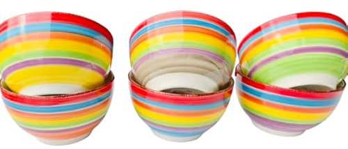 Riyashop Servizio da tavola combinato in porcellana, 4er set Ciotole Piattini Dessert 14 cm