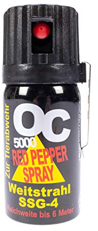 OC 5000 SSG-4 Weitstrahl Pfefferspray - 40ml Abwehrspray mit 10% OC