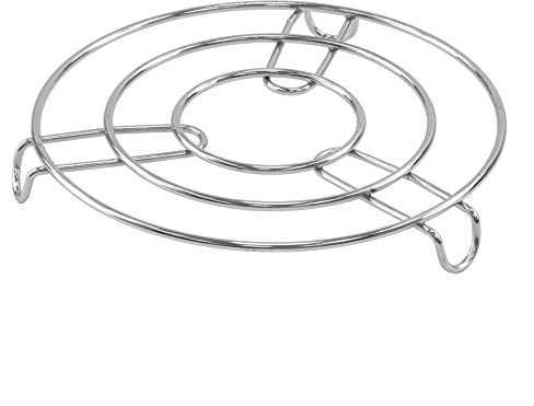 Steam Rack Multifunction Basket Metal Steamer Rack For Steaming Heat Resistant Round Pads Kitchen Worktop Surface Protector Hot Plate Holder Pressure Cooker Stand 20x2.4 cm Approx (1pc Only)