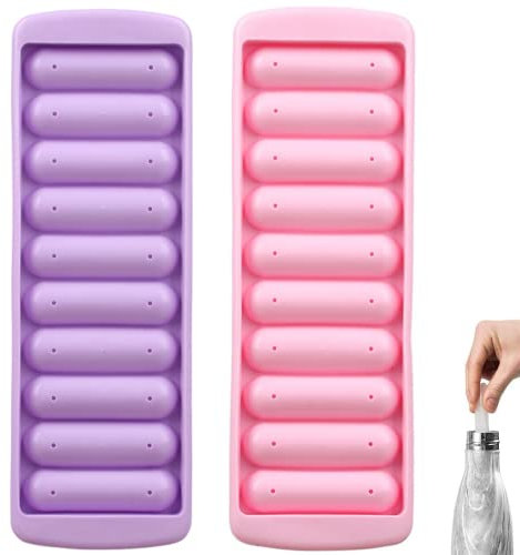 PTaizjjz Lot de 2 bacs à glaçons réutilisables, 10 cavités pour bouteilles d'eau, whisky, cocktails
