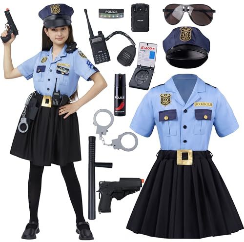 Spooktacular Creations Costume de policier for girls, costume de policier pour les jeux de rôle des enfants et l'habillage d'Halloween-3T