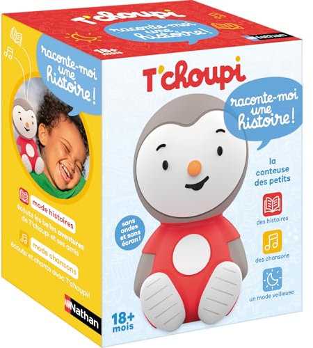 Nathan - Raconte moi une Histoire T'Choupi - conteuse d'histoire - comptines et chansons pour s'endormir - Histoire de T'Choupi - Veilleuse - 3 modes de jeu - Bébés et Enfants à partir de 18 mois
